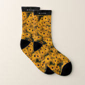 Clay Floral Custom Mit Monogramm Gelb Sonnenblume Socken (Paar)