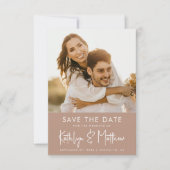 Clay Fun Script Modernes Foto Minimalistische Hoch Save The Date (Vorderseite)