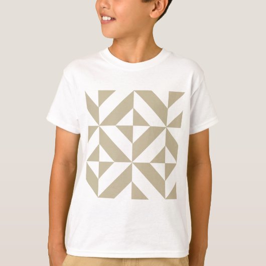 Clay Geometric Deko Cube Pattern T-Shirt (Vorderseite)