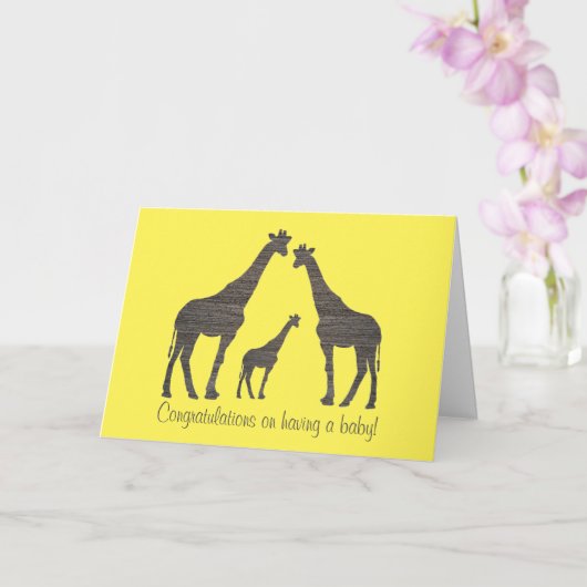 Clay Giraffe-Silhouetten Karte (Orchidee)