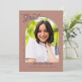 Clay Grad Announcement and Invitation with Photo Einladung (Stehend Vorderseite)