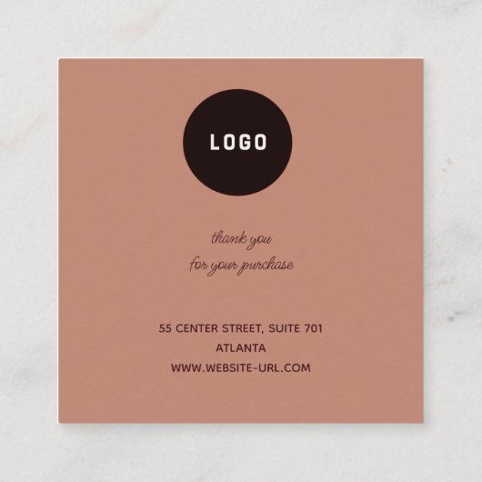 Clay Heart Arch Juwelierpflege Anleitung Danke Quadratische Visitenkarte (Rückseite)