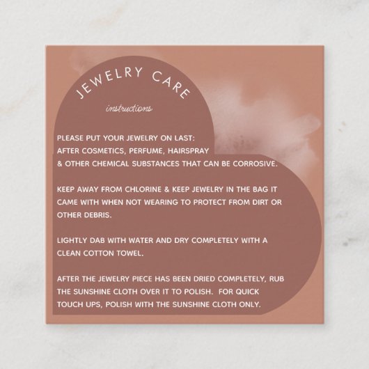 Clay Heart Arch Juwelierpflege Anleitung Danke Quadratische Visitenkarte (Vorderseite)