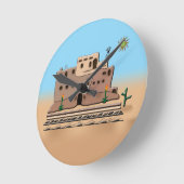 Clay House Runde Wanduhr (Winkel)