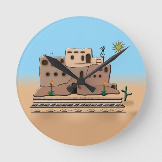 Clay House Runde Wanduhr (Vorderseite)