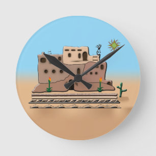 Clay House Runde Wanduhr