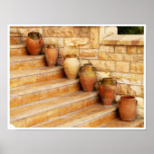 Clay Jars auf Stone Steps Poster (Vorne)