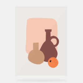 Clay Jars und Orange Acrylschild