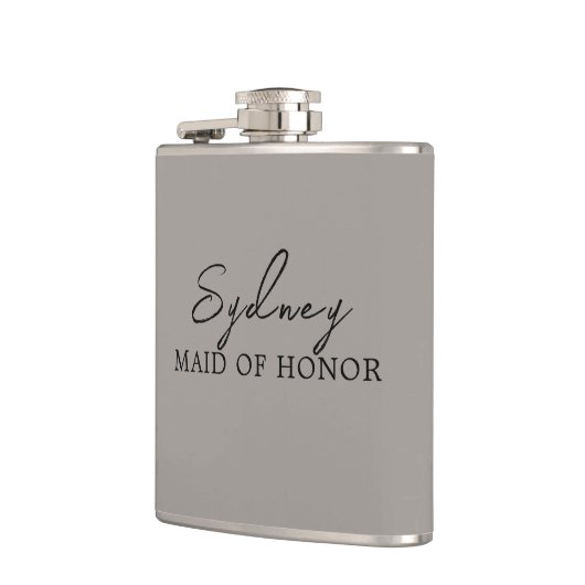 Clay Minimalistisch Brautparty Flachmann (Links)