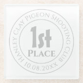 Clay Pigeon Shooting 1. Preis Trophäe Award Glasuntersetzer (Vorderseite)