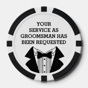 Clay Poker Chip Trauzeuge oder Trauzeuge Einladen