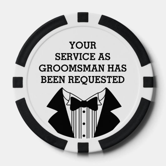 Clay Poker Chip Trauzeuge oder Trauzeuge Einladen (Vorderseite)