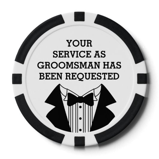 Clay Poker Chip Trauzeuge oder Trauzeuge Einladen (Vorderseite)