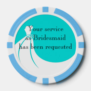 Clay Poker Chip Trauzeugin oder Bridesmaid Invite