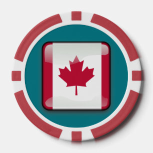 Clay-Poker-Chips für die kanadische Flagge Pokerchips