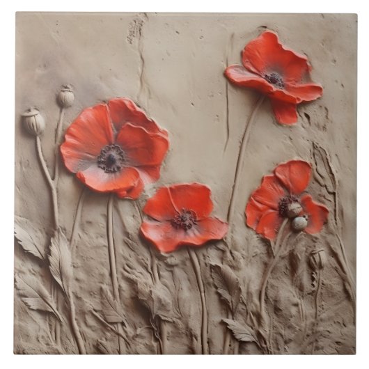 Clay Poppies - Fliese (Vorderseite)