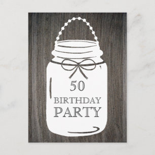 Clay Rustic Mason Jar jedes Alter Geburtstagsparty Einladungspostkarte