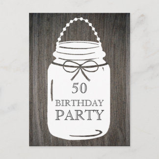 Clay Rustic Mason Jar jedes Alter Geburtstagsparty Einladungspostkarte