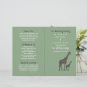 Clay Safari Giraffe, Rustic Wedding Program (Stehend Vorderseite)