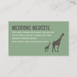Clay Safari Giraffe, Rustic Wedding Website Begleitkarte
