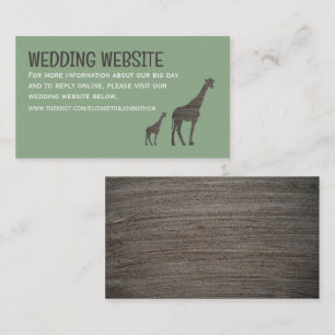 Clay Safari Giraffe, Rustic Wedding Website Begleitkarte