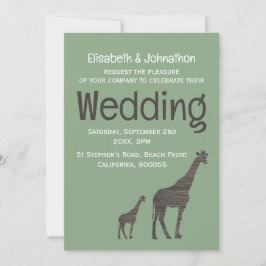 Clay Safari Giraffe, Rustikale Hochzeit Einladung