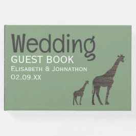 Clay Safari Giraffe, Rustikale Hochzeit Gästebuch