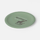 Clay Safari Giraffe, Rustikale Hochzeit Pappteller (Schrägansicht)