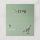 Clay Safari Giraffe, Rustikale Hochzeit Platzkarte (Außenseite Aufgefaltet)