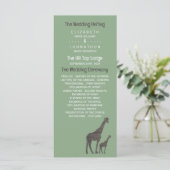 Clay Safari Giraffe, Rustikale Hochzeit Programm (Stehend Vorderseite)