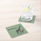 Clay Safari Giraffe, Rustikale Hochzeit Rechteckiger Pappuntersetzer (Vor Ort)