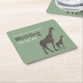 Clay Safari Giraffe, Rustikale Hochzeit Rechteckiger Pappuntersetzer (angewinkelt)