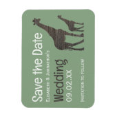 Clay Safari Giraffe, Rustikale Hochzeit rettet das Magnet (Vertikal)