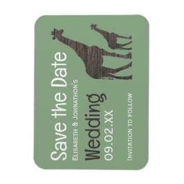 Clay Safari Giraffe, Rustikale Hochzeit rettet das Magnet