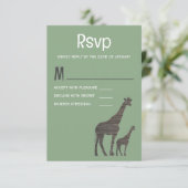 Clay Safari Giraffe, Rustikale Hochzeit RSVP Karte (Stehend Vorderseite)