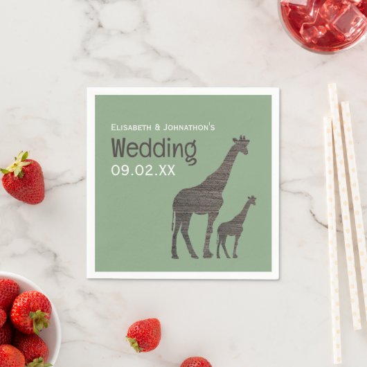 Clay Safari Giraffe, Rustikale Hochzeit Serviette (Beispiel)