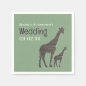 Clay Safari Giraffe, Rustikale Hochzeit Serviette (Vorderseite)