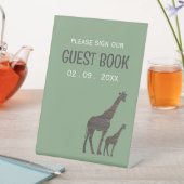 Clay Safari Giraffe, Rustikale Hochzeit Sockelschild (In Situ)