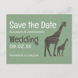 Clay Safari Giraffe, Rustikale Hochzeit Speichern Postkarte