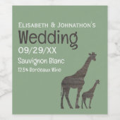 Clay Safari Giraffe, Rustikale Hochzeit Weinetikett (Einzelnes Label)