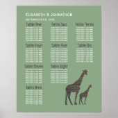 Clay Safari Giraffe, rustikale Hochzeitsstichtabel Poster (Vorne)