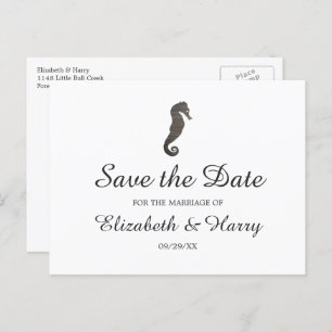 Clay Seepferd Beach Hochzeit Save the Date Postkarte
