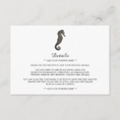 Clay Seepferd Beach Hochzeitdetails Begleitkarte (Vorderseite)