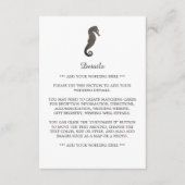 Clay Seepferd Beach Hochzeitdetails Begleitkarte (Vorderseite)