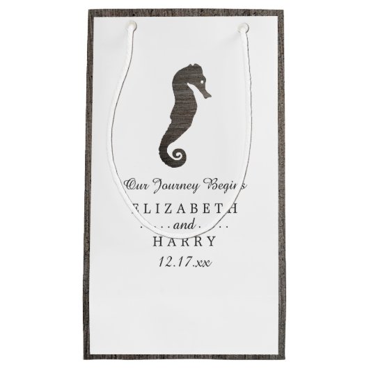 Clay Seepferd Beach Wedding Kleine Geschenktüte (Vorderseite)