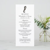 Clay Seepferd Beach Wedding Menu Menükarte (Stehend Vorderseite)