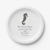 Clay Seepferd Beach Wedding Pappteller (Vorderseite)