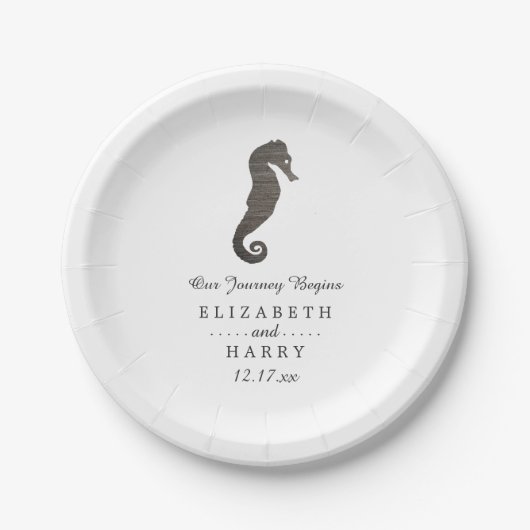 Clay Seepferd Beach Wedding Pappteller (Vorderseite)