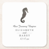 Clay Seepferd Beach Wedding Rechteckiger Pappuntersetzer (Vorderseite)