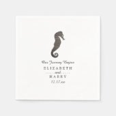 Clay Seepferd Beach Wedding Serviette (Vorderseite)